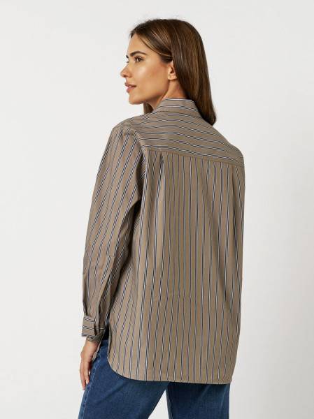 TONI Fashion Style »Alma« taupe/blue Gestreifte Hemdbluse Online Outlet