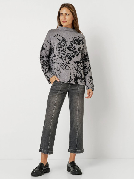 TONI Fashion Style »Gitta« grey/black Feinstrickpulli mit Blumenmuster Bestseller
