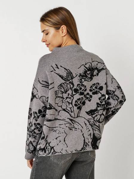 TONI Fashion Style »Gitta« grey/black Feinstrickpulli mit Blumenmuster Bestseller