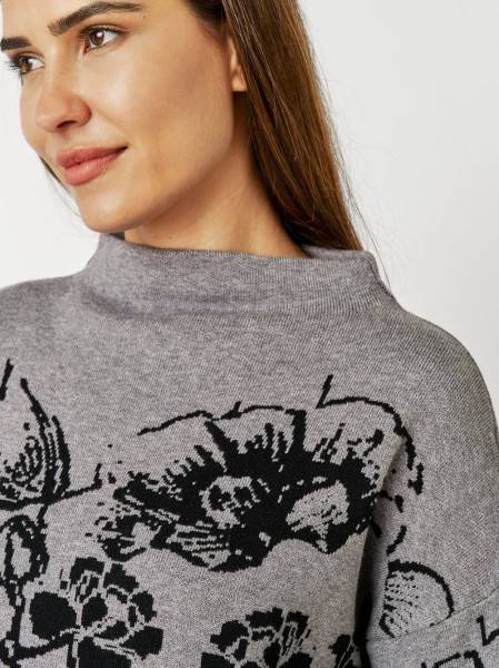 TONI Fashion Style »Gitta« grey/black Feinstrickpulli mit Blumenmuster Bestseller