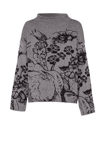 TONI Fashion Style »Gitta« grey/black Feinstrickpulli mit Blumenmuster Bestseller