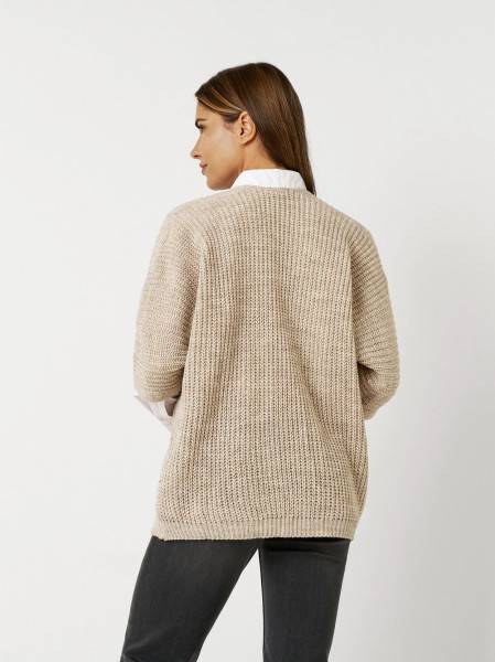 TONI Fashion Style »Haifa« sand/gold Ajour-Cardigan mit Effektgarn Tägliche Deals