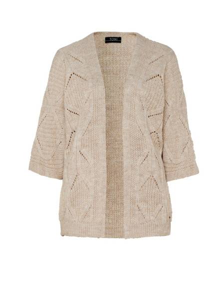 TONI Fashion Style »Haifa« sand/gold Ajour-Cardigan mit Effektgarn Tägliche Deals