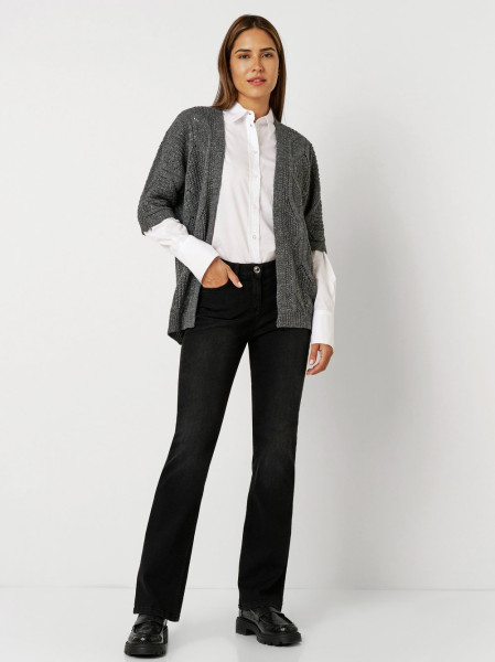 TONI Fashion Style »Haifa« grey/silver Ajour-Cardigan mit Effektgarn Sonderangebote