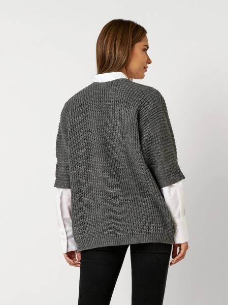 TONI Fashion Style »Haifa« grey/silver Ajour-Cardigan mit Effektgarn Sonderangebote