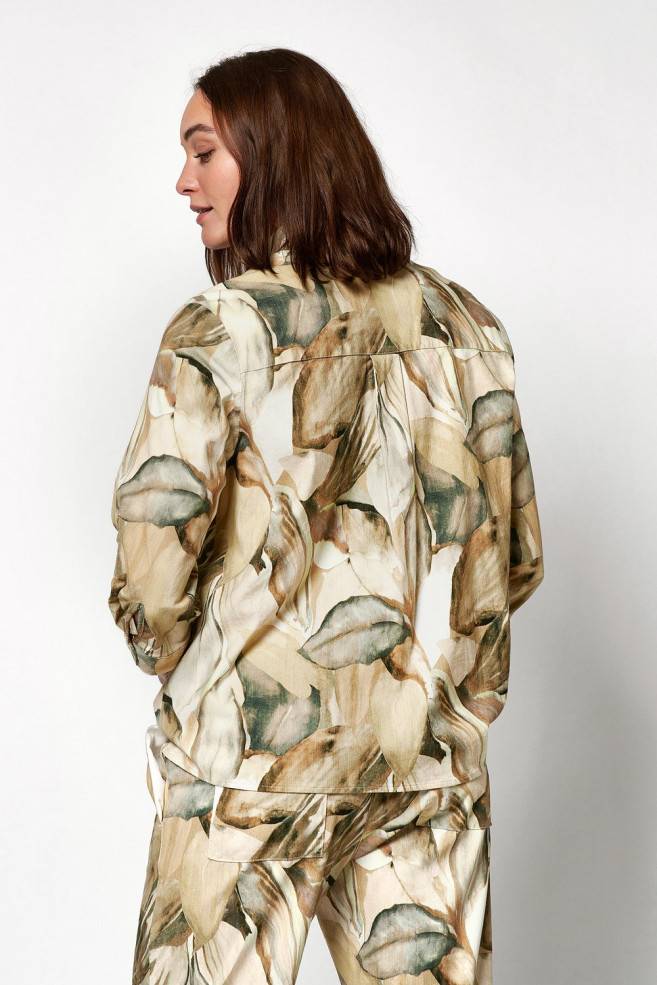 TONI Fashion Style »Clay« multicolour beige Leinenhemd mit Naturdruck Bis zu 65% Rabatt