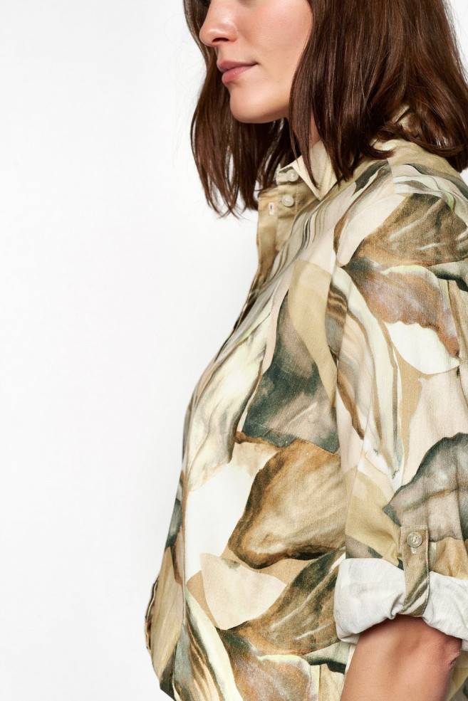 TONI Fashion Style »Clay« multicolour beige Leinenhemd mit Naturdruck Bis zu 65% Rabatt