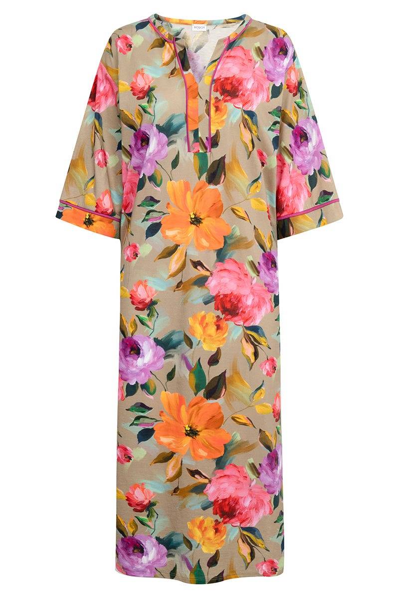 ﻿Rösch Nachthemd im Aquarell-Blüten-Druck Maxi-Länge Baumwolle/Modal Begrenztes Angebot