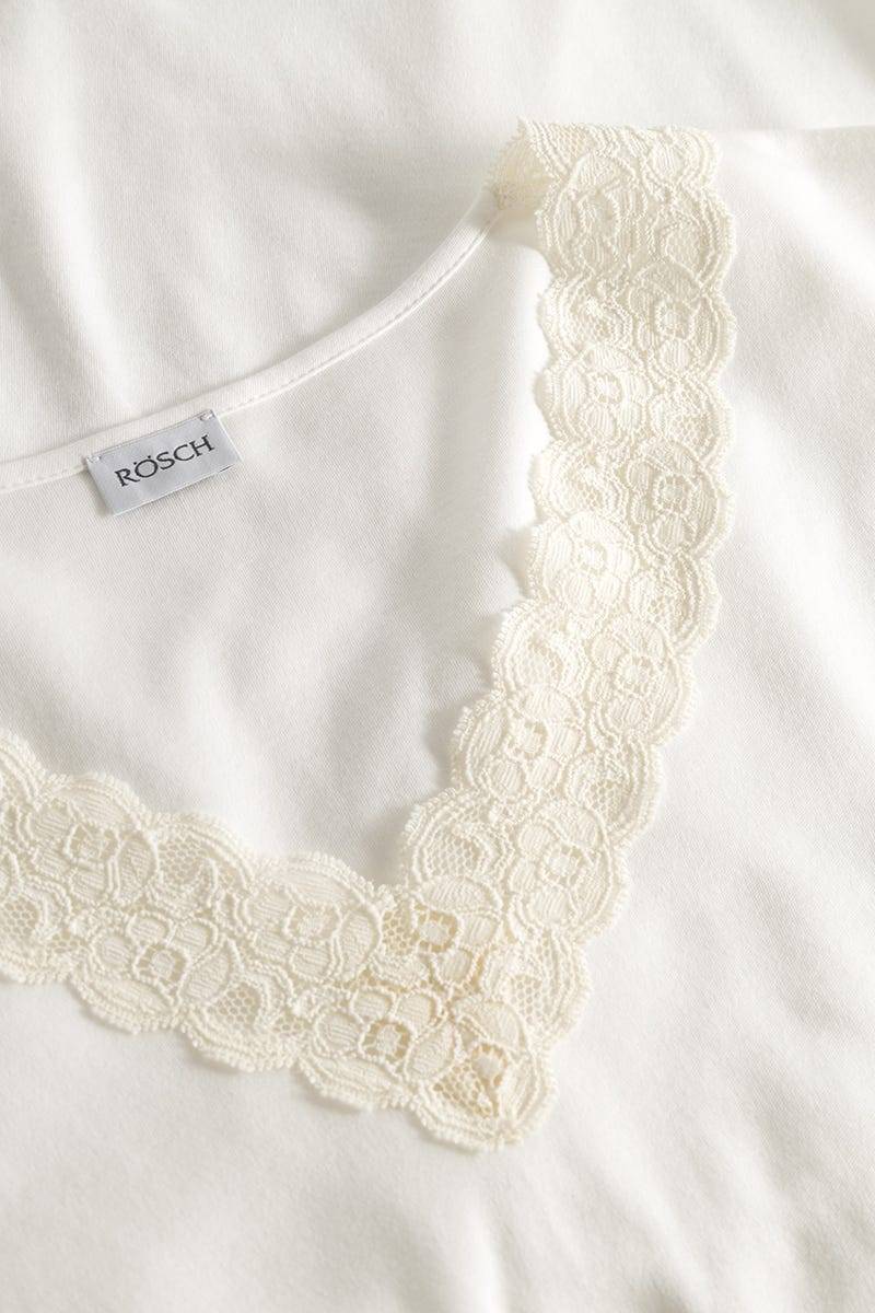 Rösch Pyjama mit Spitzendetails Cremefarben 100% Baumwolle Online Shopping