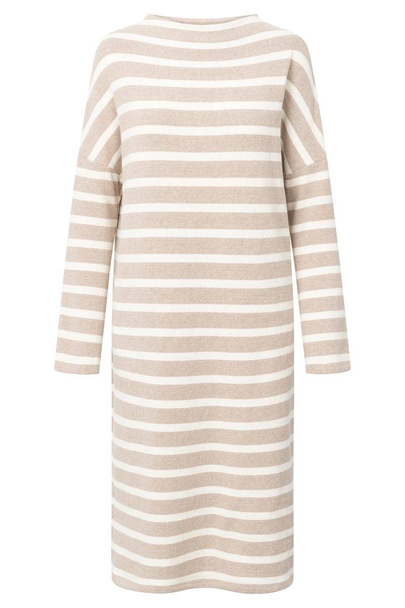 Rösch Hauskleid im Ringeldruck Hellbraun aus Strickware Top Angebot