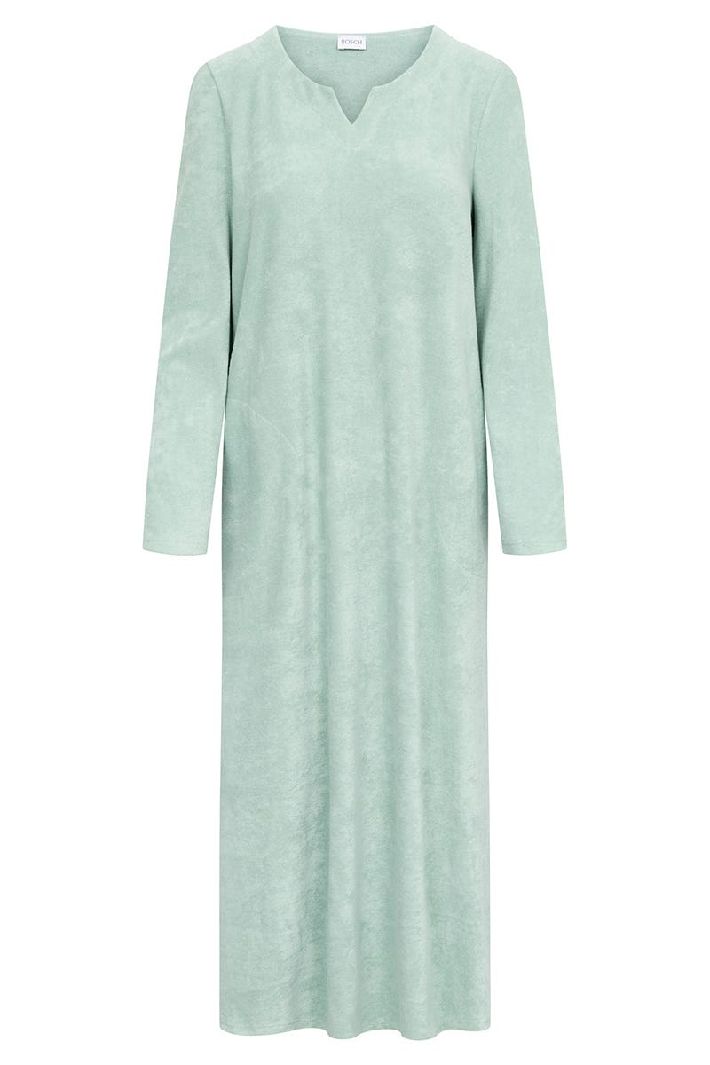 Rösch Hauskleid aus Frottee in Mintgrün Maxilänge Baumwolle/Polyester Online Outlet