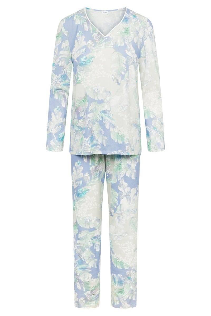 Rösch Pyjama im Federdruck Art-Style Baumwolle/Modal Kauf eins, bekomm eins gratis
