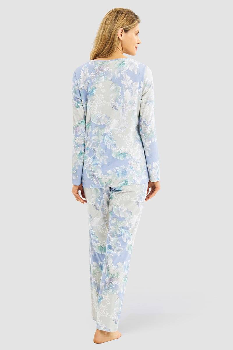 Rösch Pyjama im Federdruck Art-Style Baumwolle/Modal Kauf eins, bekomm eins gratis
