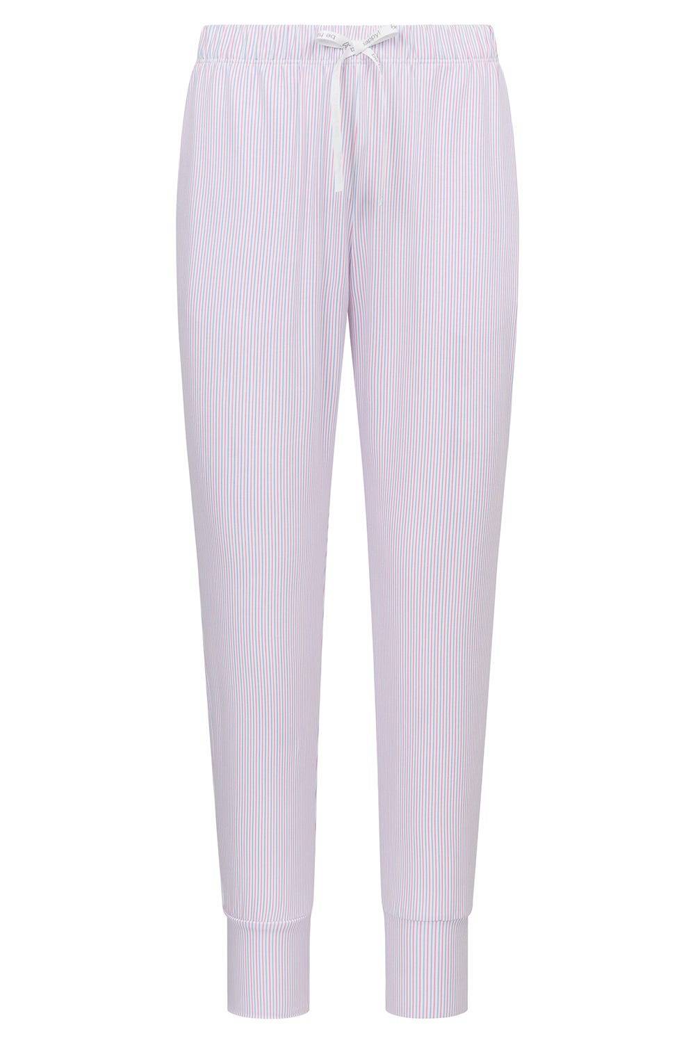 Rösch 7/8-Hose im Streifendruck Rosa-Blau Baumwolle/Elasthan Sonderangebot der Fabrik
