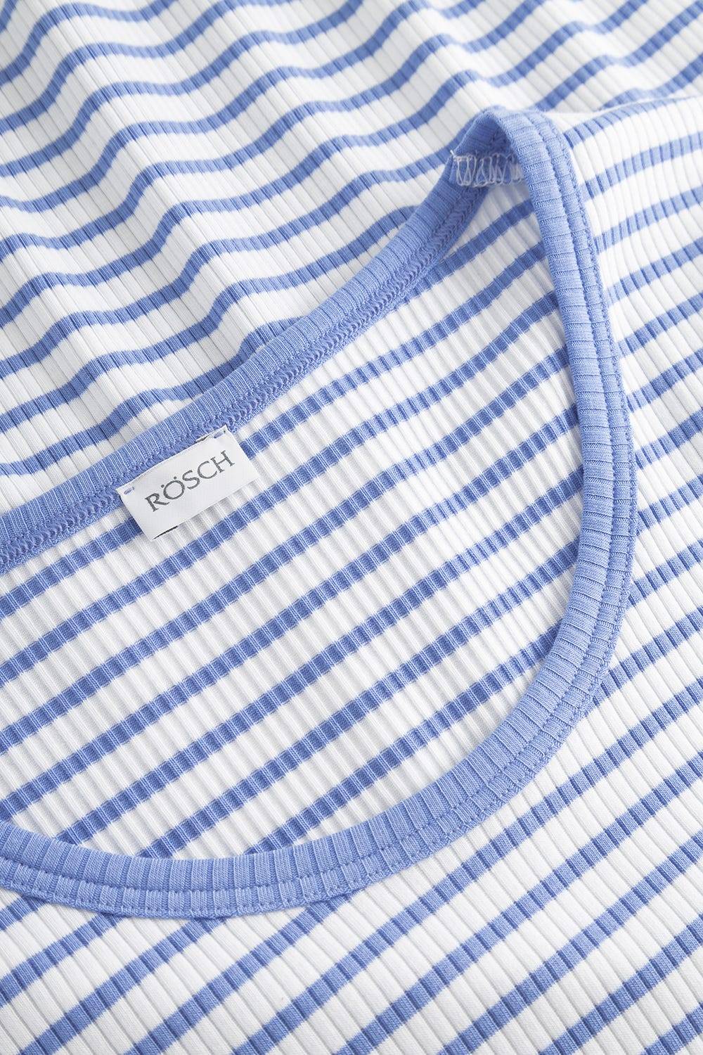 Rösch Pyjama mit Streifendruck Blau-Weiß Feinrippe Nur noch ein Tag übrig