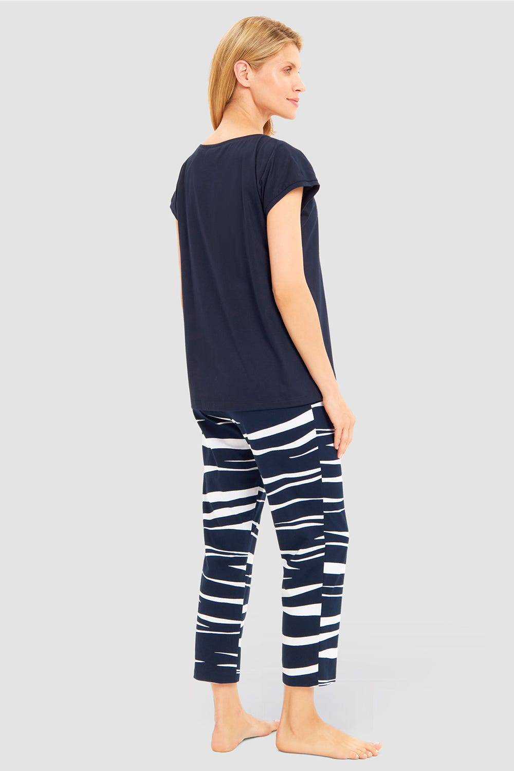 Rösch Pyjama mit Grafikdruck Wellenförmig 100% Baumwolle Kostenloser Versand international