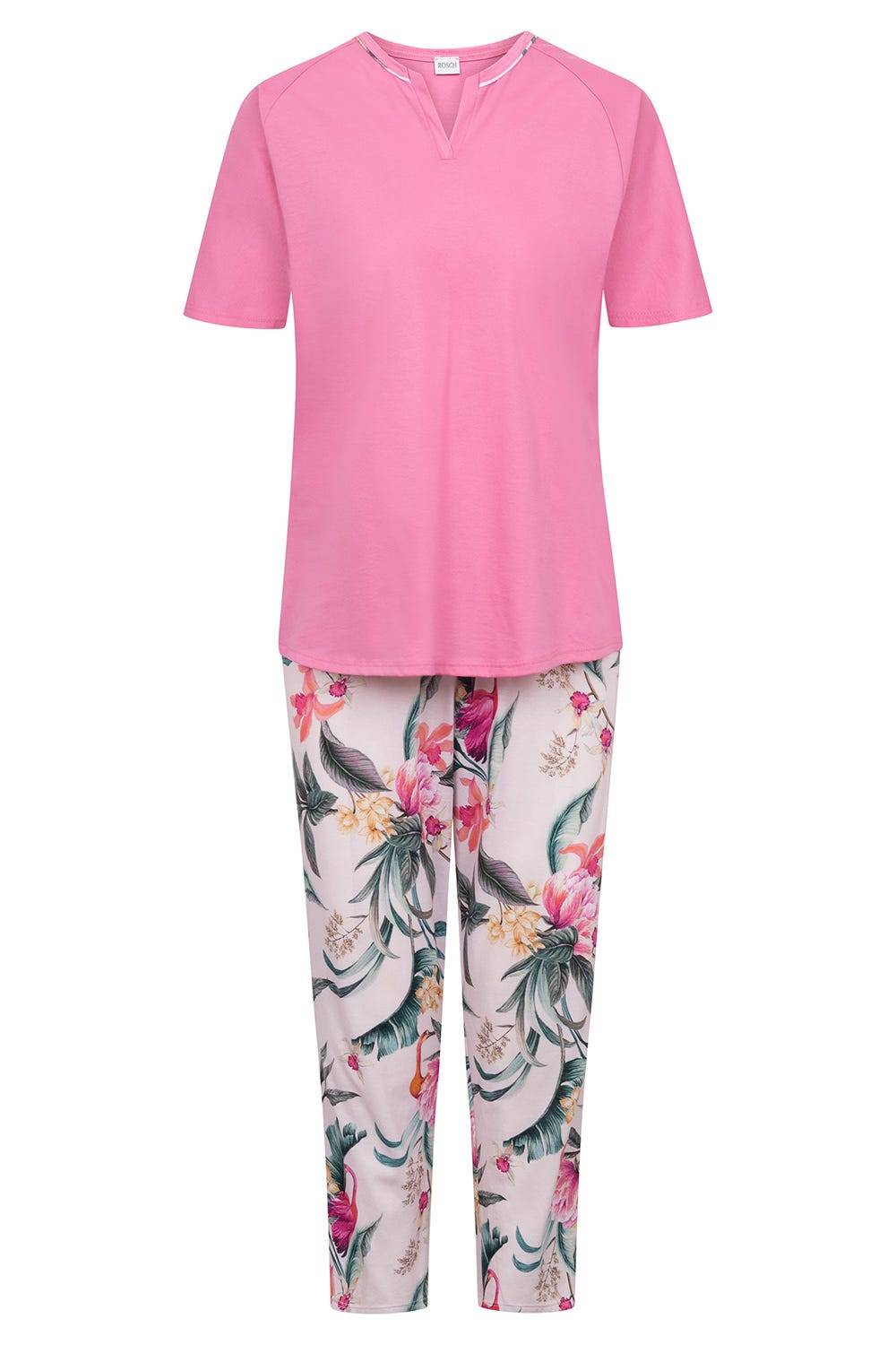 Rösch Pyjama im sommerlichen Blumendruck exotisch Baumwolle/Modal im Angebot