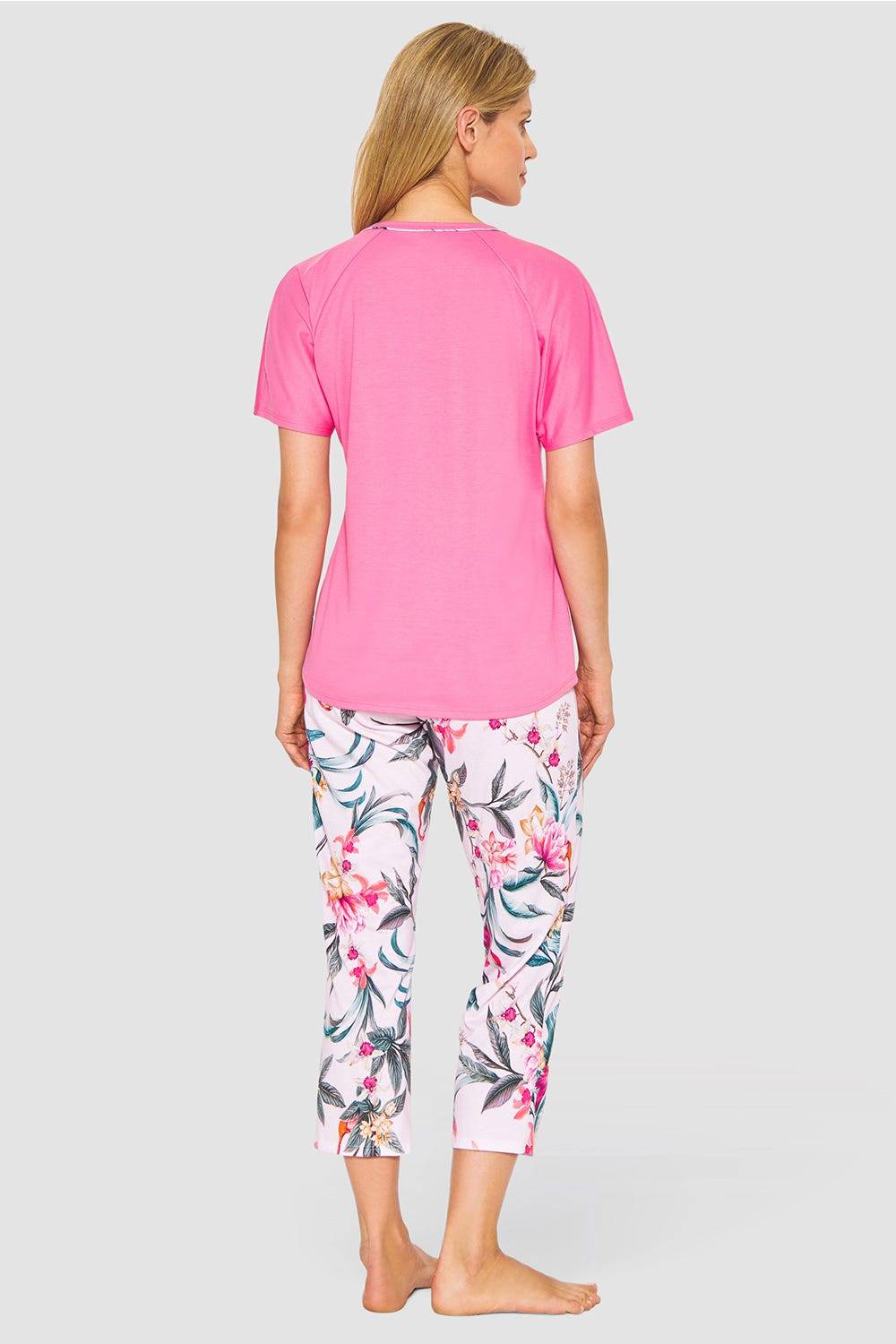 Rösch Pyjama im sommerlichen Blumendruck exotisch Baumwolle/Modal im Angebot