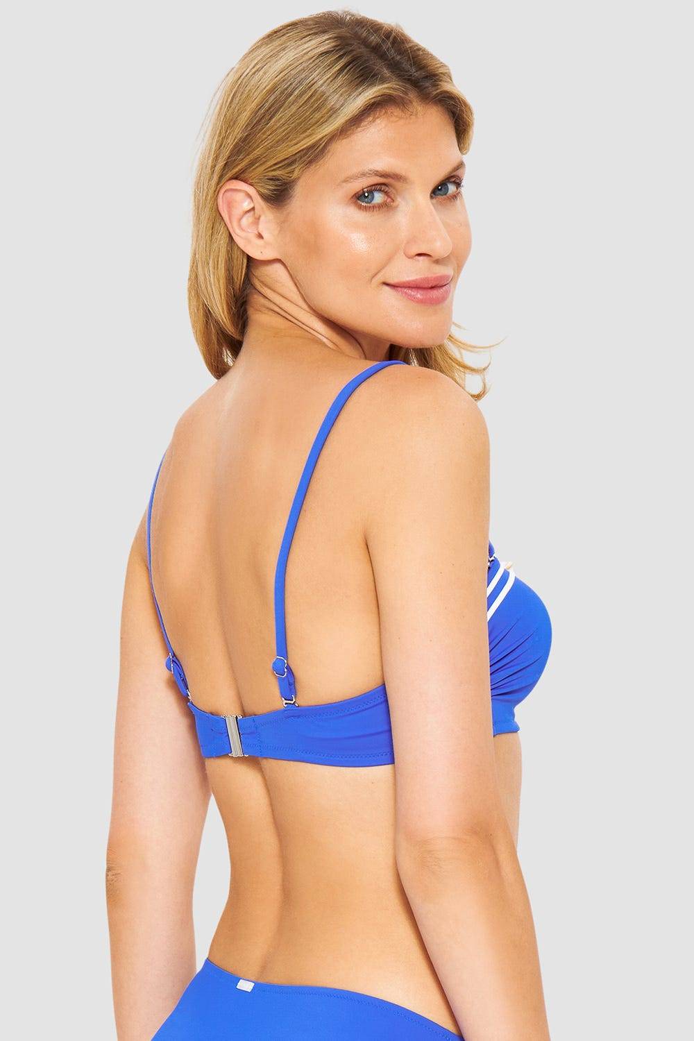 Rösch Bikini-Oberteil mit Streifendetails Neon-Blau Fabrikpreis