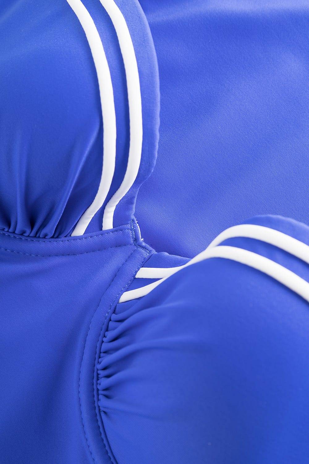 Rösch Badeanzug mit Streifendetails Neon-Blau Rabatt