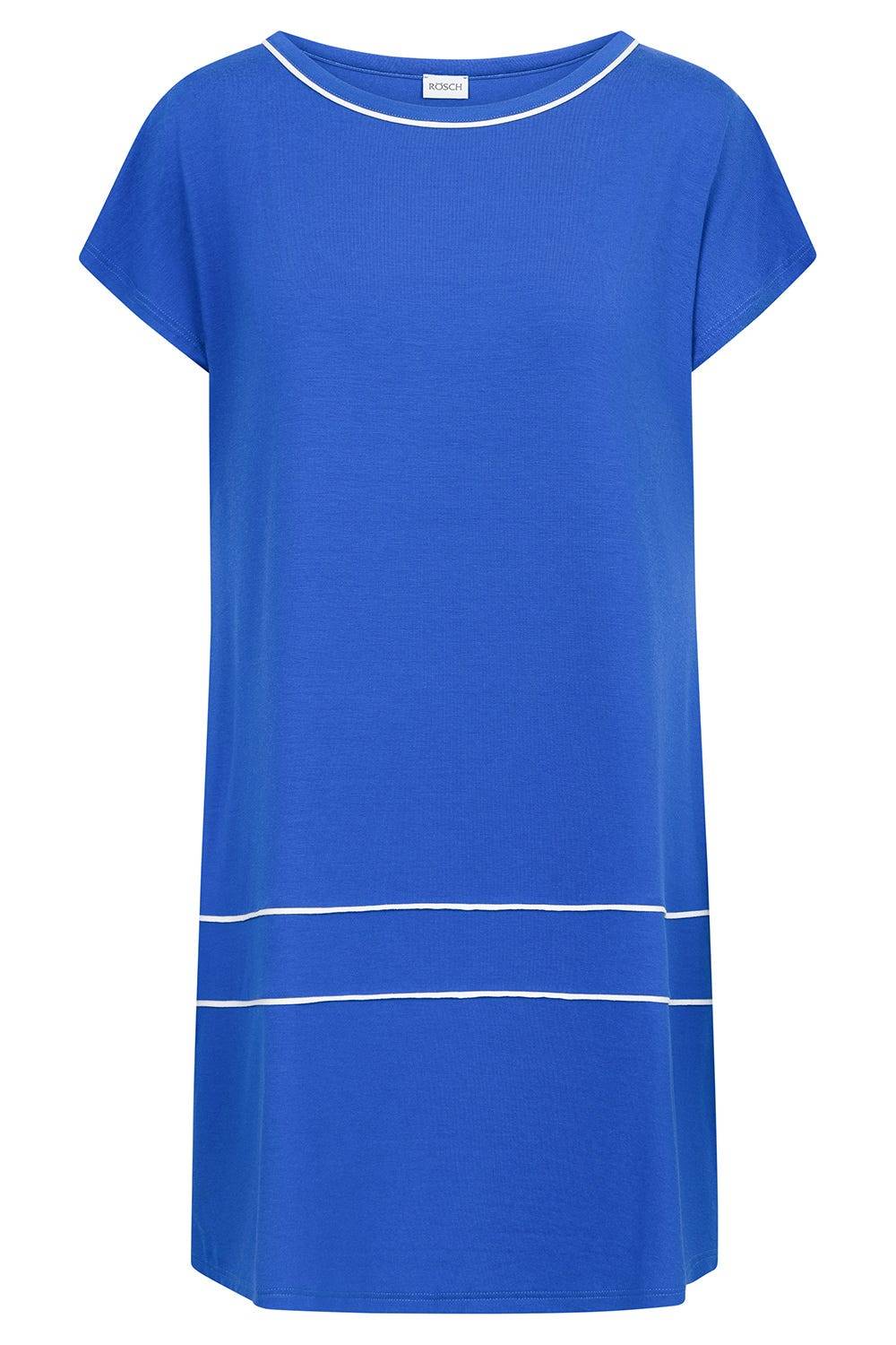 Rösch Strandkleid Kurzarm mit Kontrast-Paspeln Neon-Blau Günstig kaufen