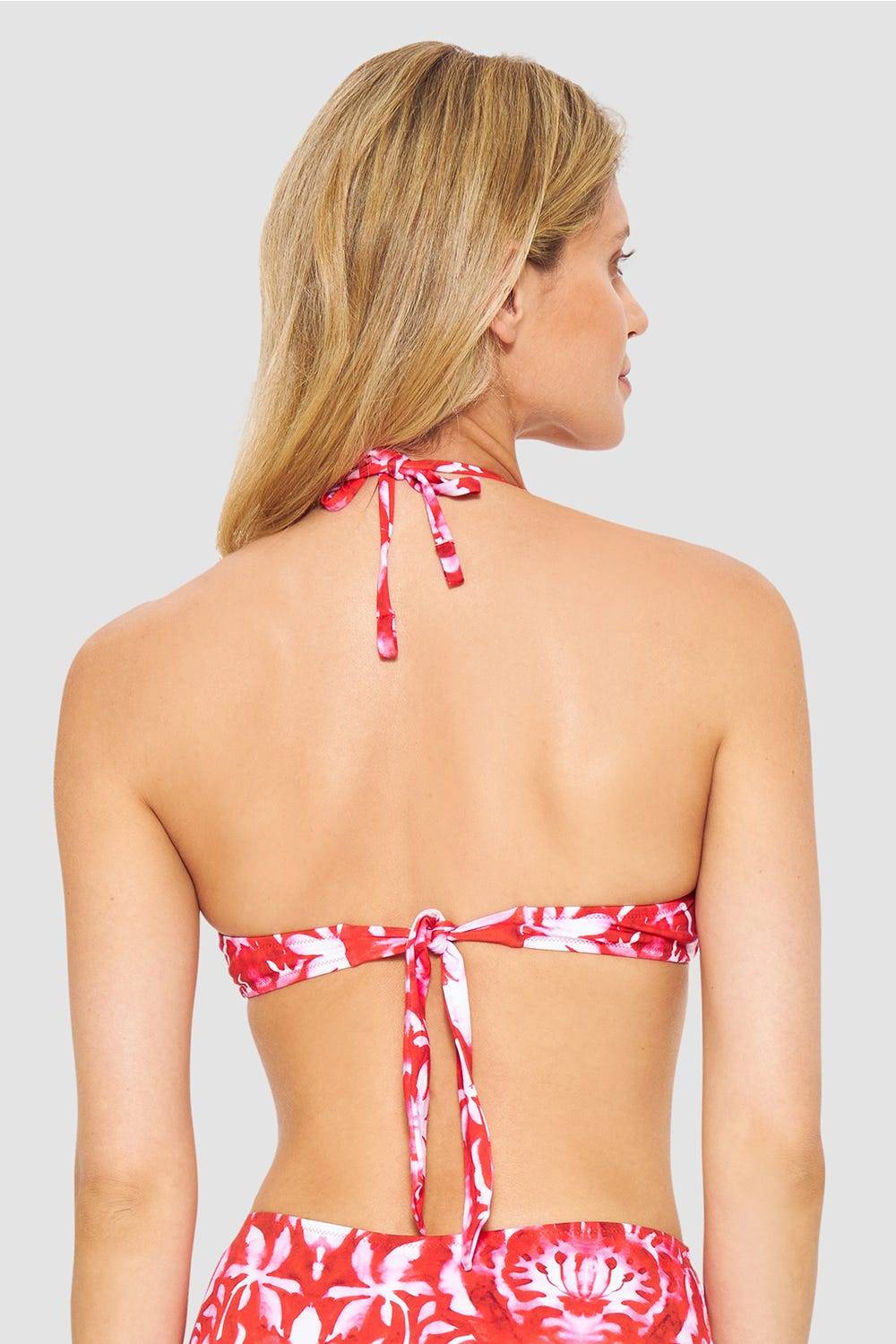 Rösch Bikini-Oberteil Neckholder im Ornament-Druck Rot-Weiß Flash Sale