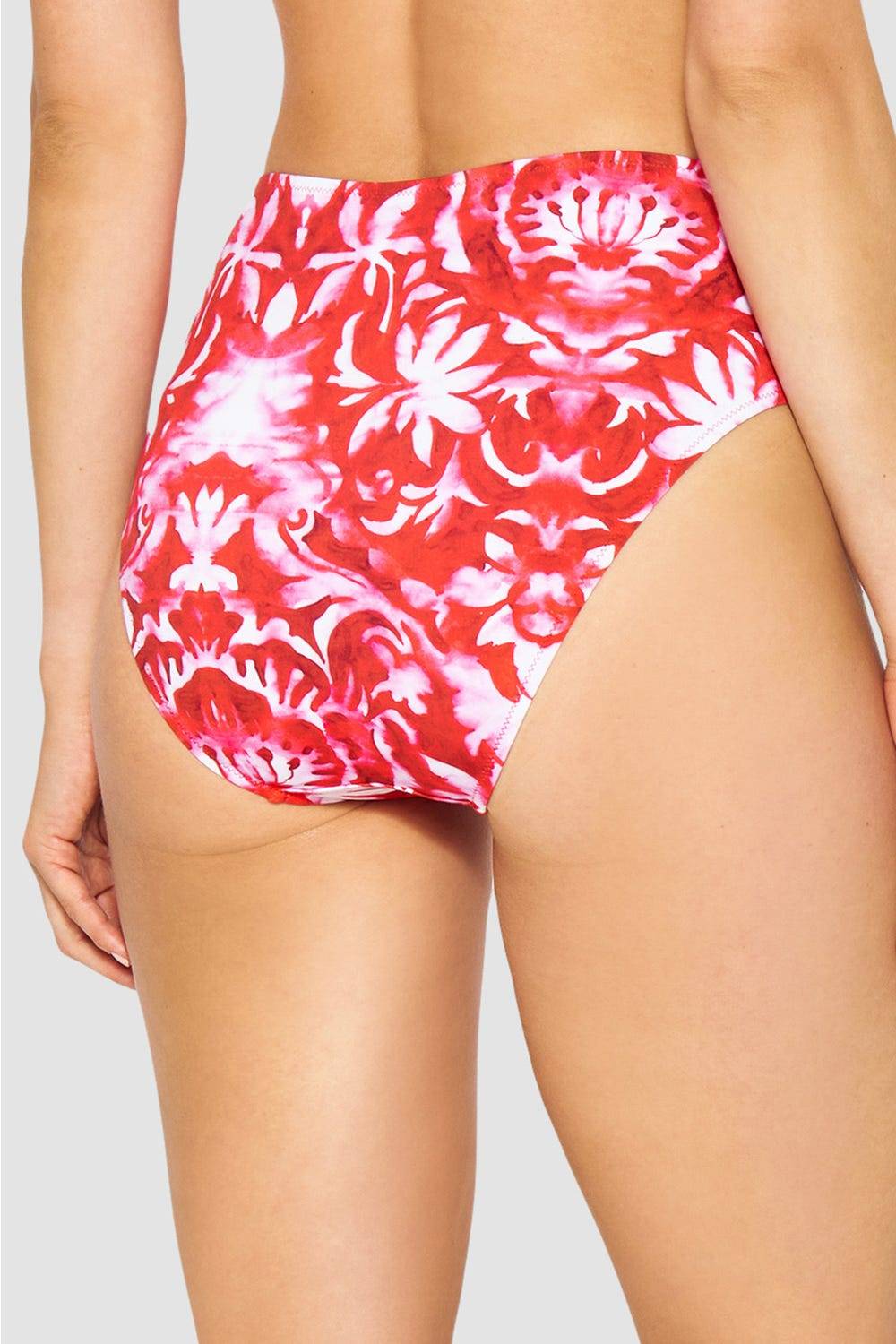 Rösch Bikini-Hose Neckholder im Ornament-Druck Rot-Weiß hoher Taillenausschnitt Online Shopping