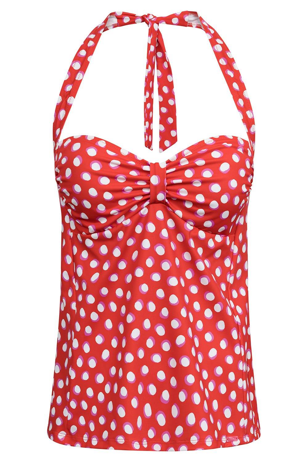 Rösch Tankini-Oberteil Neckholder im Retro-Tupfendruck Rot-Weiß Weihnachtsangebot