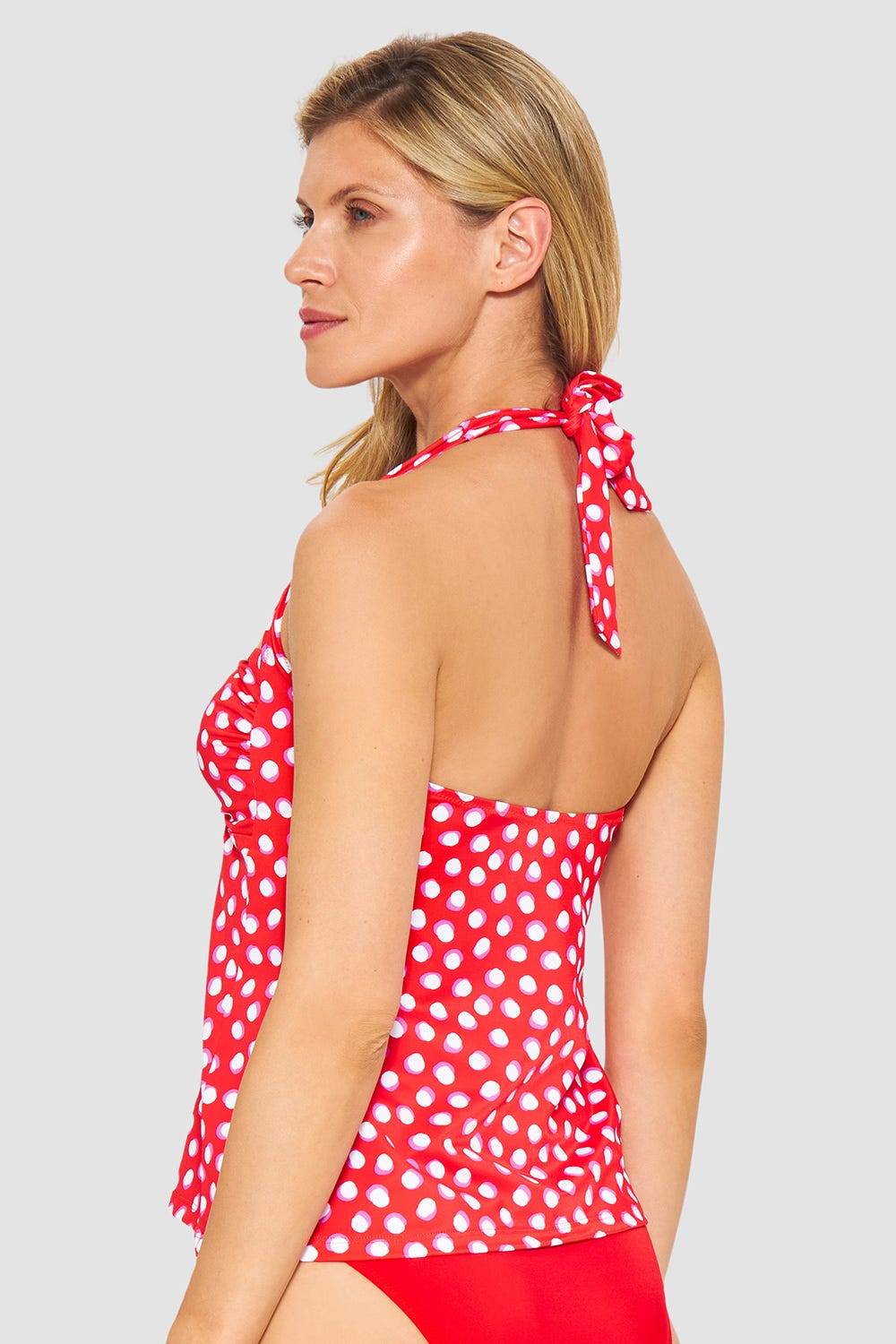 Rösch Tankini-Oberteil Neckholder im Retro-Tupfendruck Rot-Weiß Weihnachtsangebot