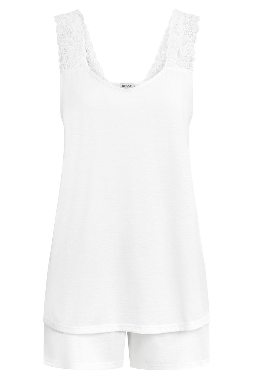 Rösch Pyjama kurz mit Spitzendetail 100% Baumwolle Valentinstagsangebot