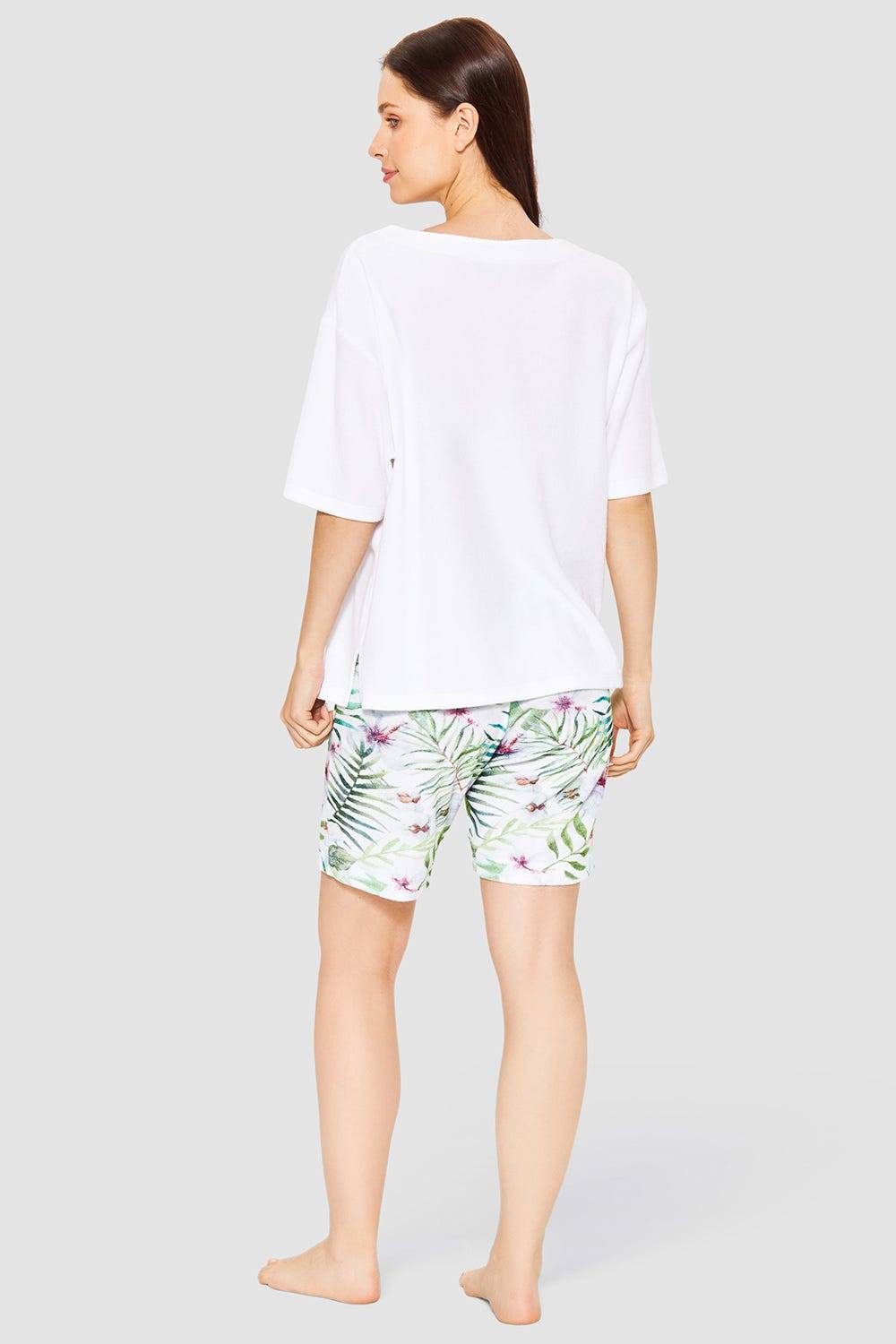 Rösch Pyjama mit exotischem Blumendruck Frottee Baumwolle/Polyester Zeitlich begrenztes Angebot
