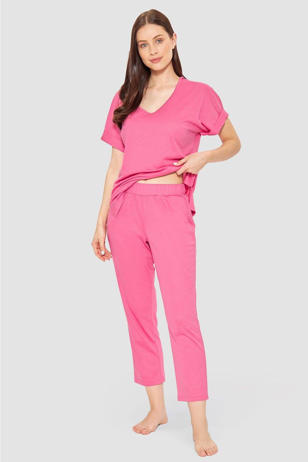 Rösch 7/8-Pyjamahose im sportiven Look Baumwolle/Modal Bestseller