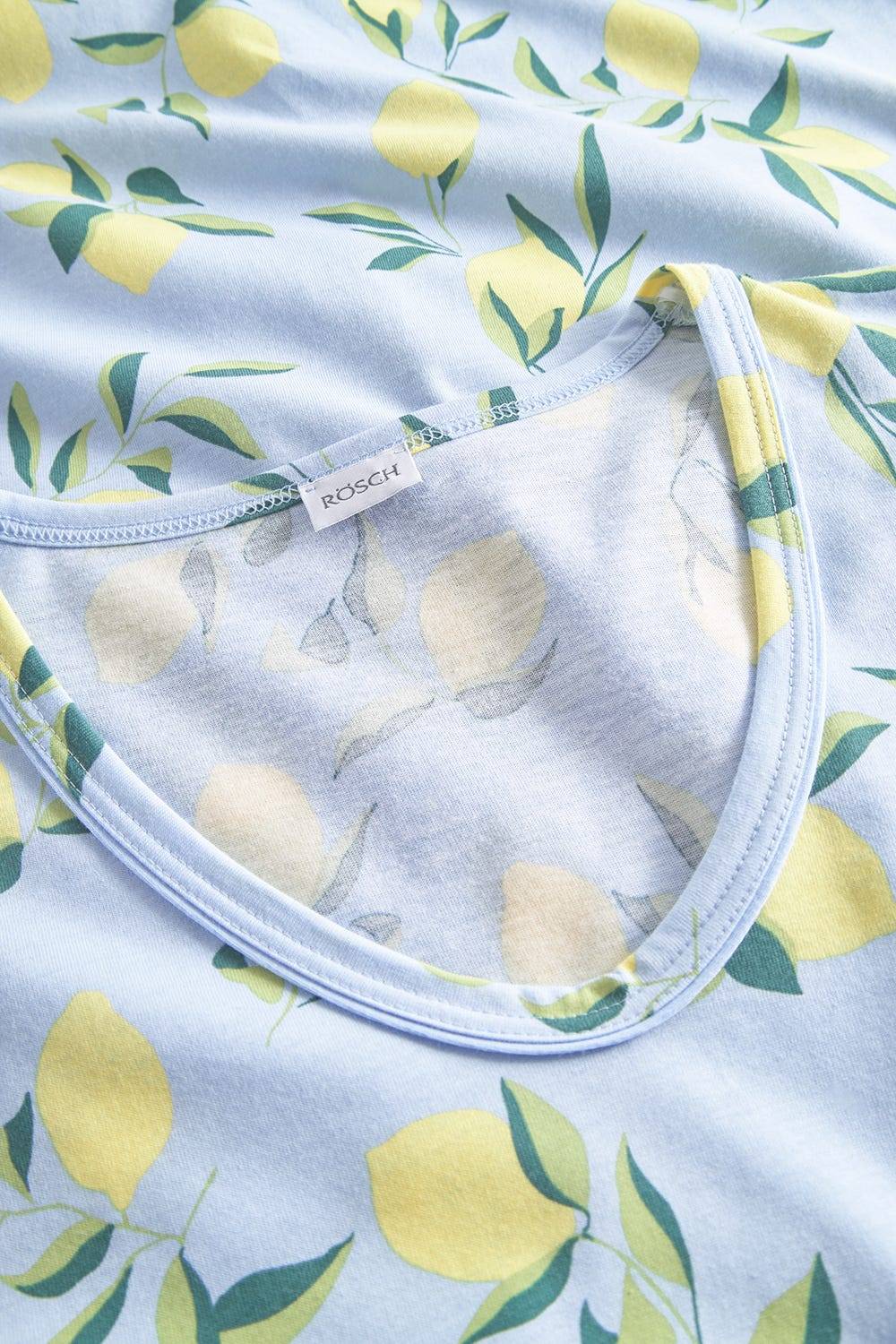 Rösch Nachtkleid im Zitronendruck Maxilänge sommerlich 100% Baumwolle VIP-Rabatte