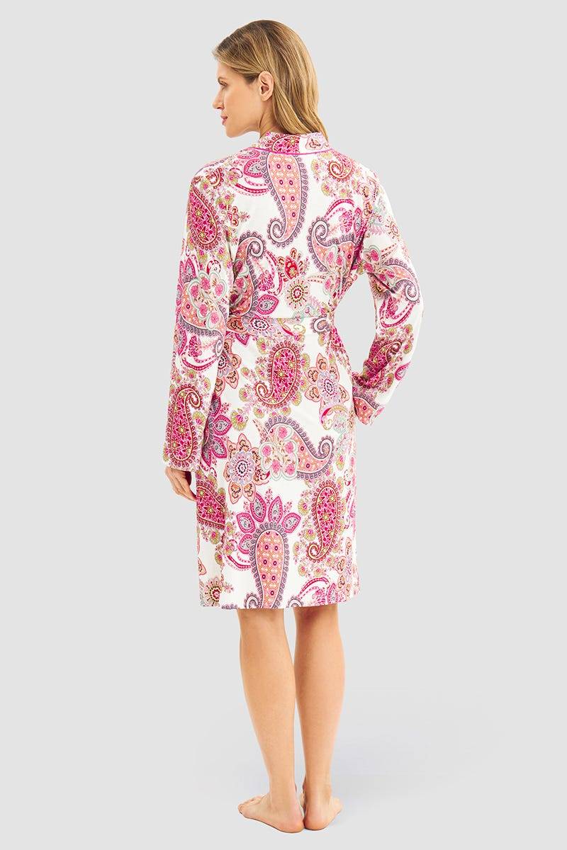 Rösch Morgenmantelim Paisley-Druck Beerenfarben Baumwolle/Modal Wochenangebot