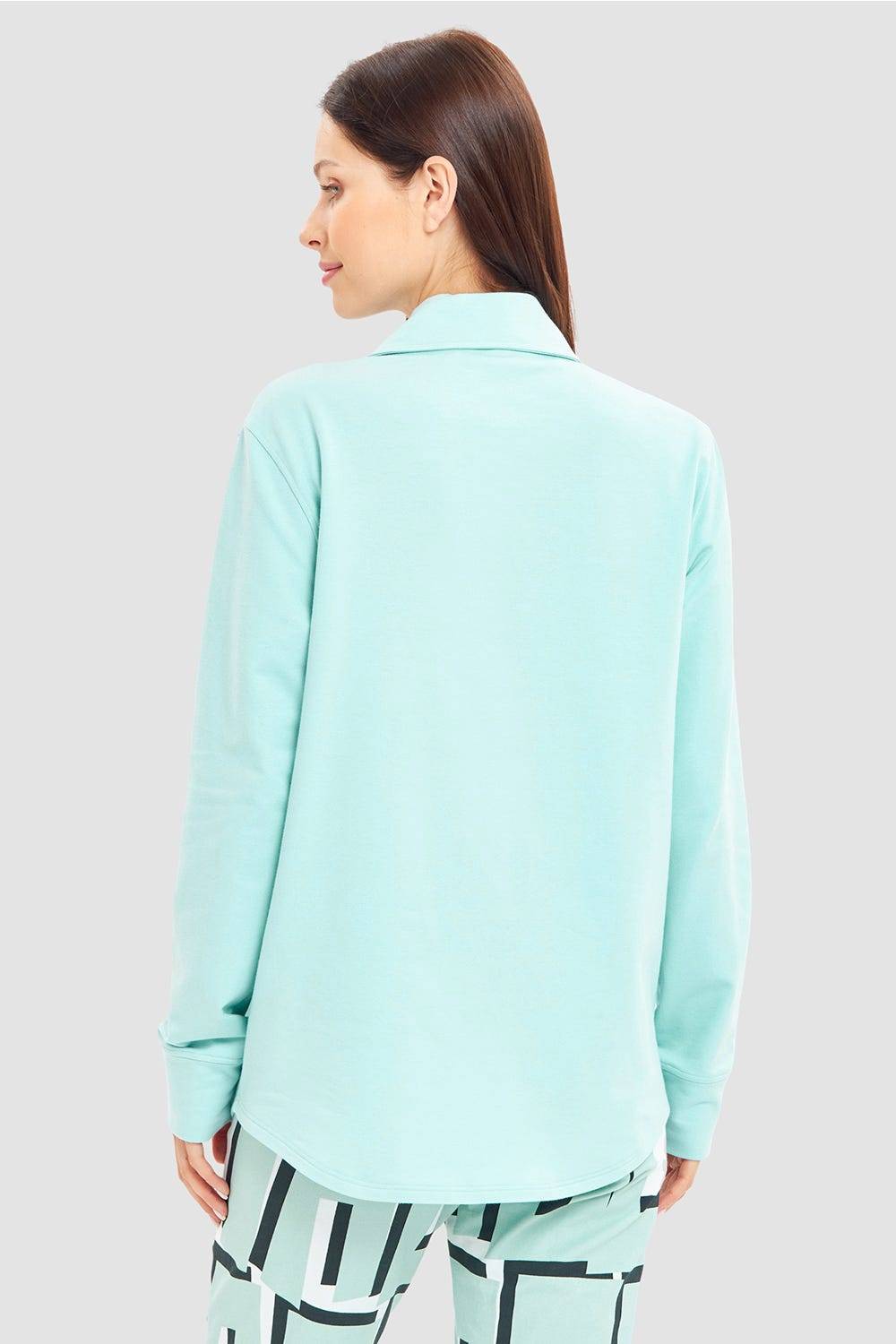 Rösch Sweatjacke mit Ziernähten Türkisblau Baumwolle/Elasthan Nur für heute