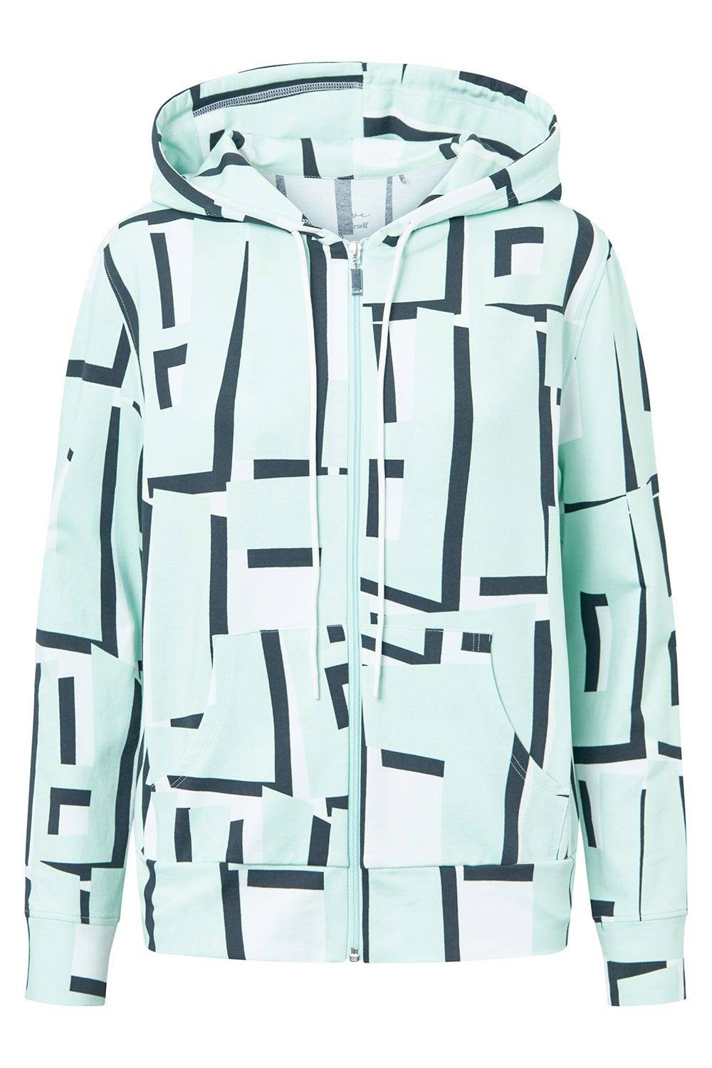 Rösch Sweatjacke im Letter-Print Türkis Baumwolle/Elasthan Sonderangebot der Fabrik