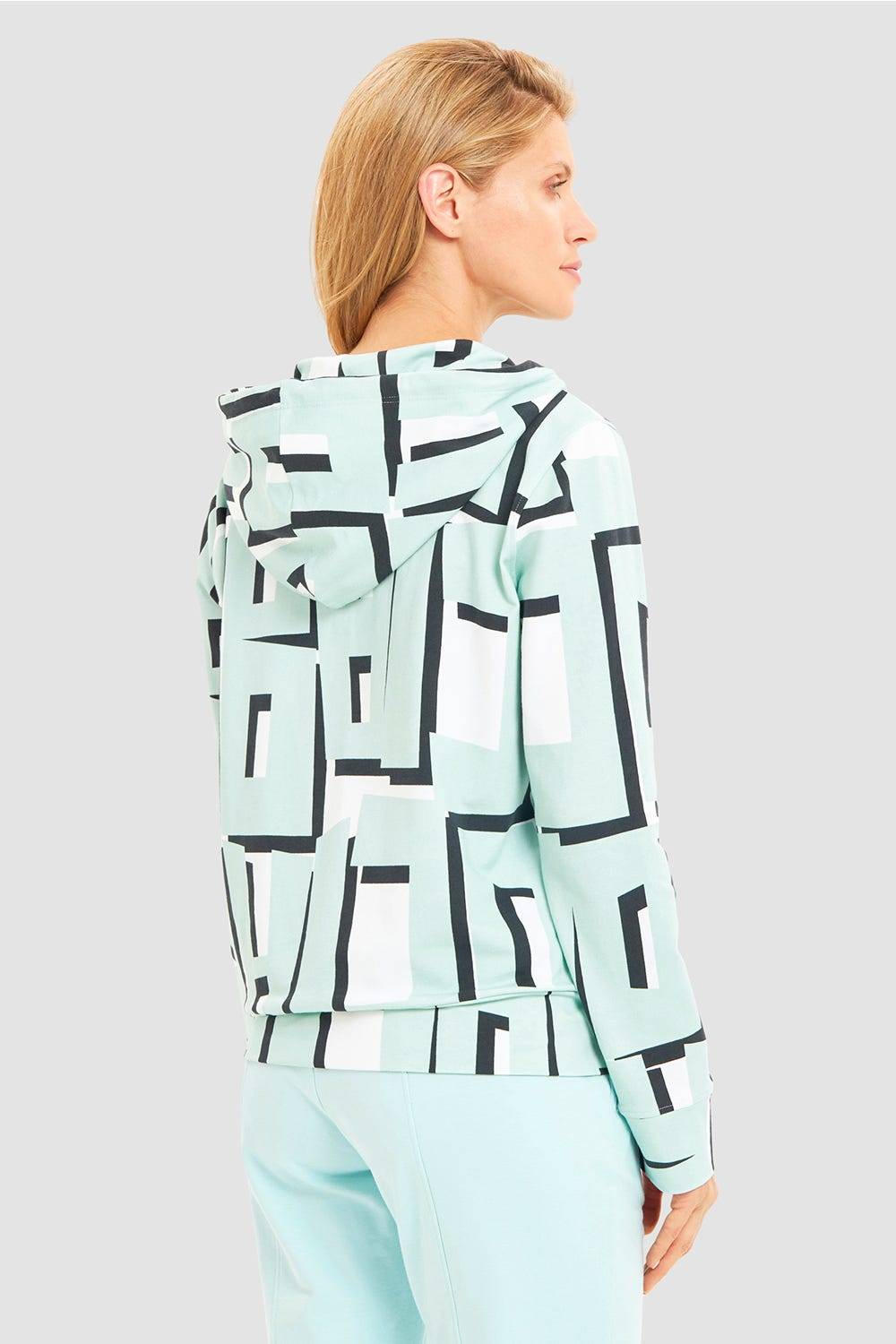 Rösch Sweatjacke im Letter-Print Türkis Baumwolle/Elasthan Sonderangebot der Fabrik