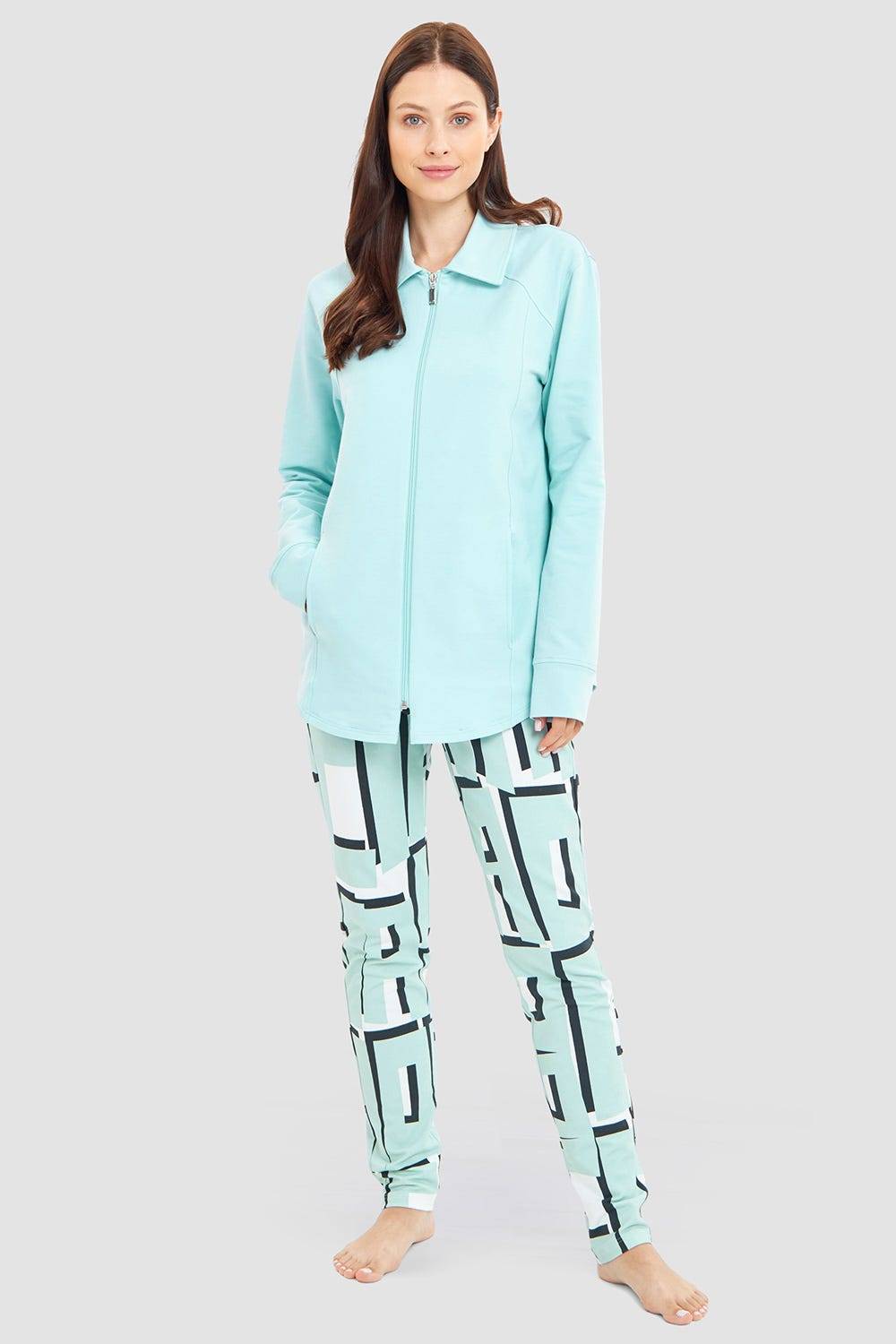 Rösch Sweathose im Letter-Print Türkis Baumwolle/Elasthan Discount Store für neue Produkte