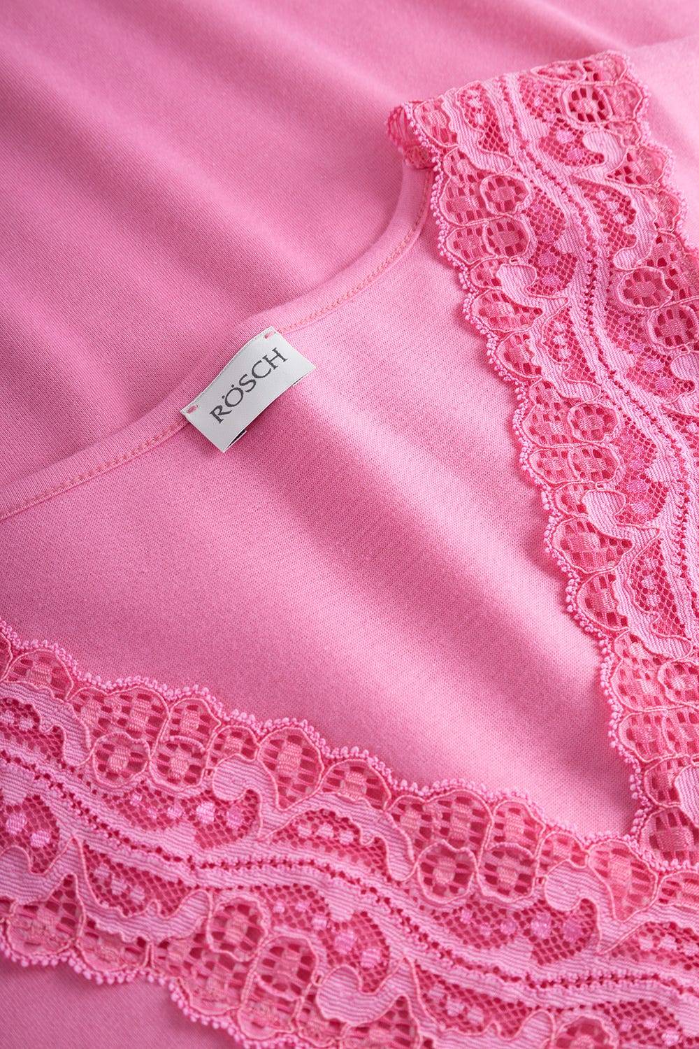 Rösch Nachthemd mit Spitzendetails Pink Baumwolle/Modal Super Rabatt