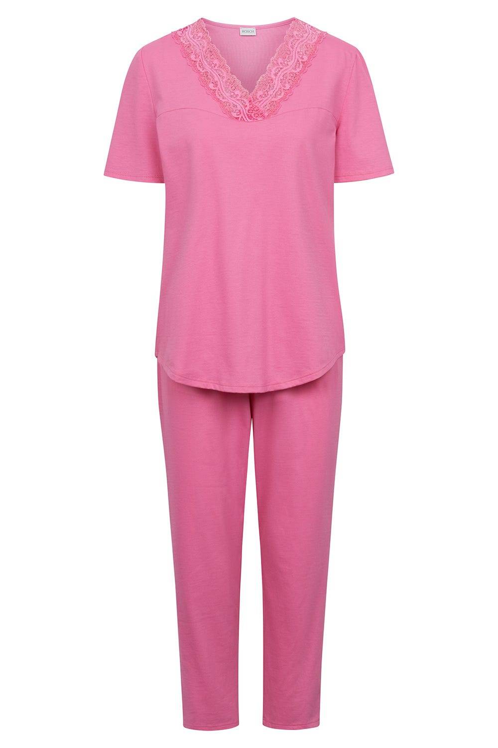 Rösch Pyjama mit Spitzendetails Pink Baumwolle/Modal Riesige Rabatte