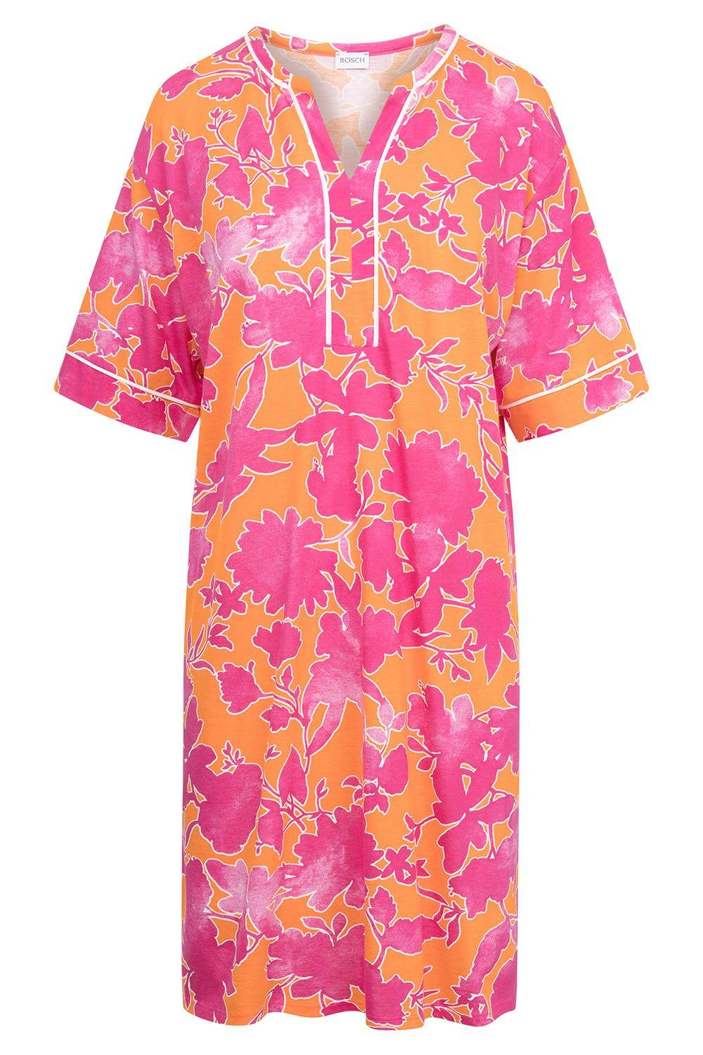 Rösch Nachthemd im floralen Druck Orange-Pink Tunika-Style Baumwolle/Modal 50% Rabatt mit kostenlosem Versand