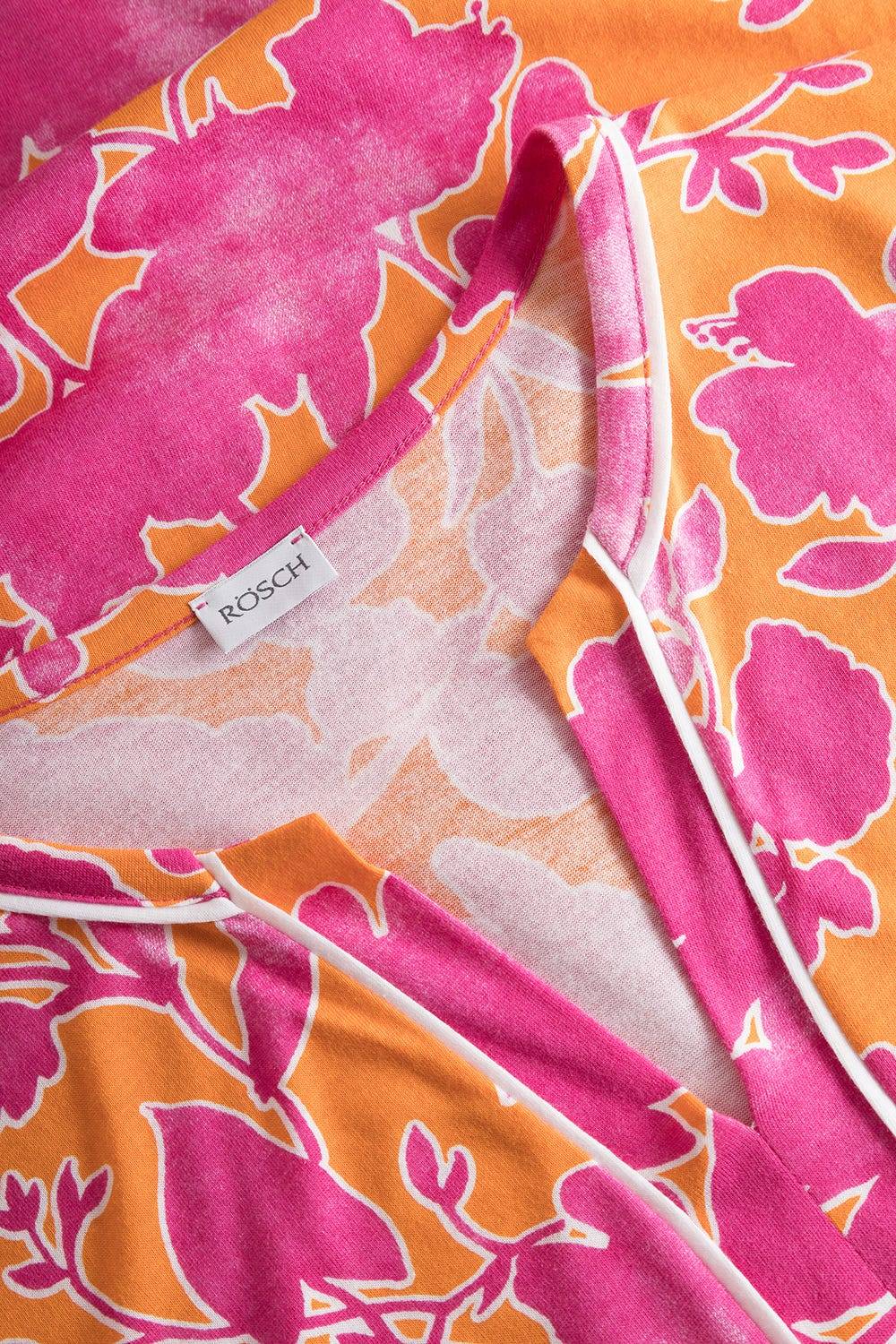 Rösch Nachthemd im floralen Druck Orange-Pink Tunika-Style Baumwolle/Modal 50% Rabatt mit kostenlosem Versand