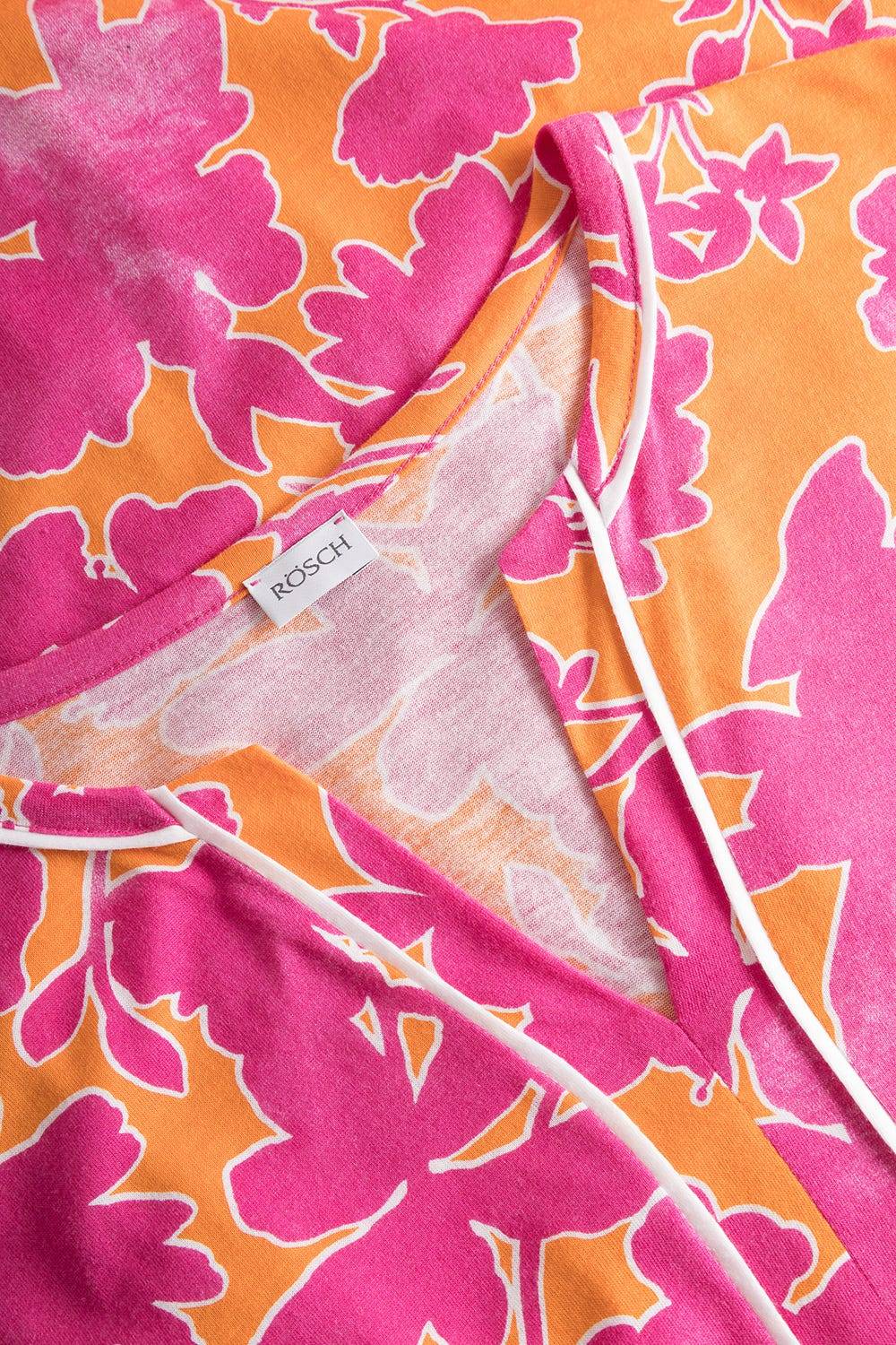 Rösch Nachtkleid im floralen Druck Orange-Pink Tunika-Style Maxi-Länge Baumwolle/Modal Clearance-Verkauf