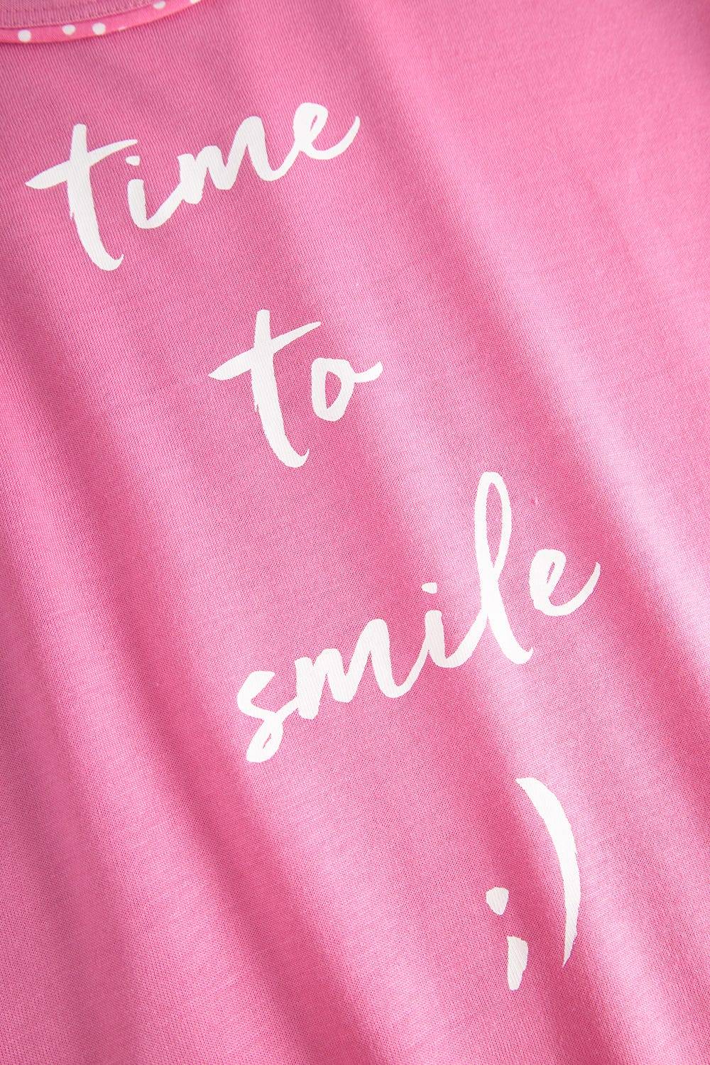 Rösch Pyjama mit Statement-Print Tupfendruck Pink Baumwolle/Modal 2025