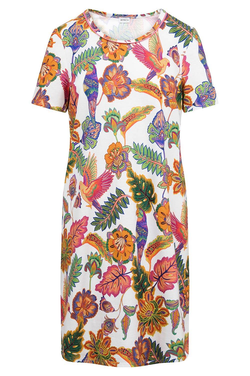 Rösch Nachthemd Kurzarm mit Blumenprint exotisch Baumwolle/Modal Outlet