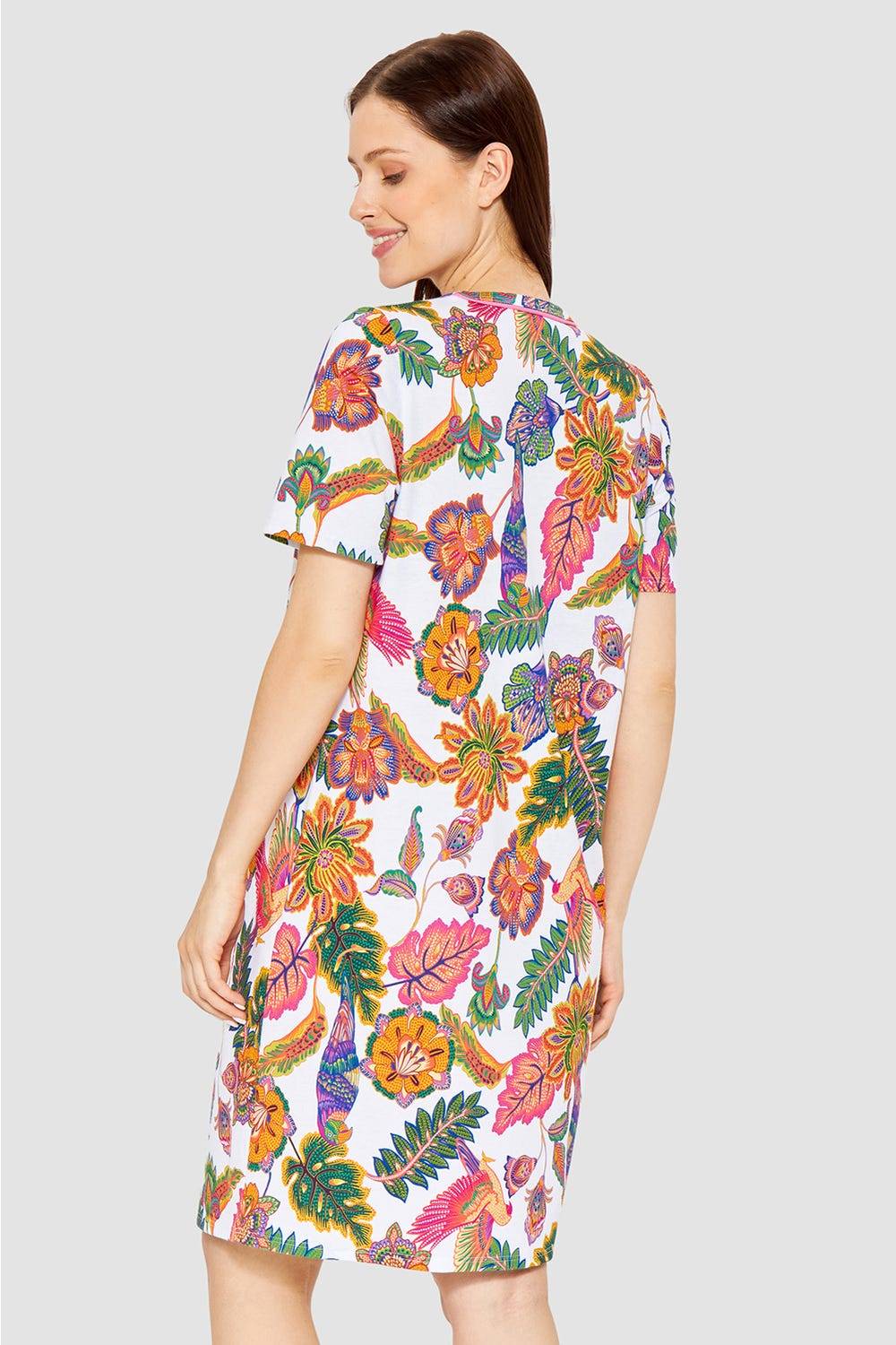 Rösch Nachthemd Kurzarm mit Blumenprint exotisch Baumwolle/Modal Outlet