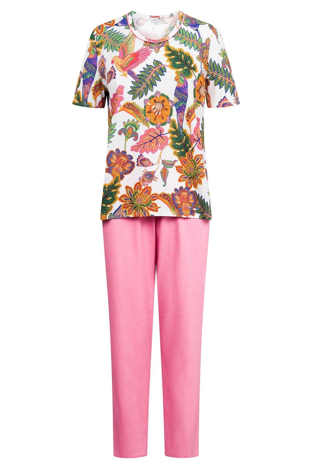 Rösch Pyjama mit Blumenprint exotisch Baumwolle/Modal Auslauf