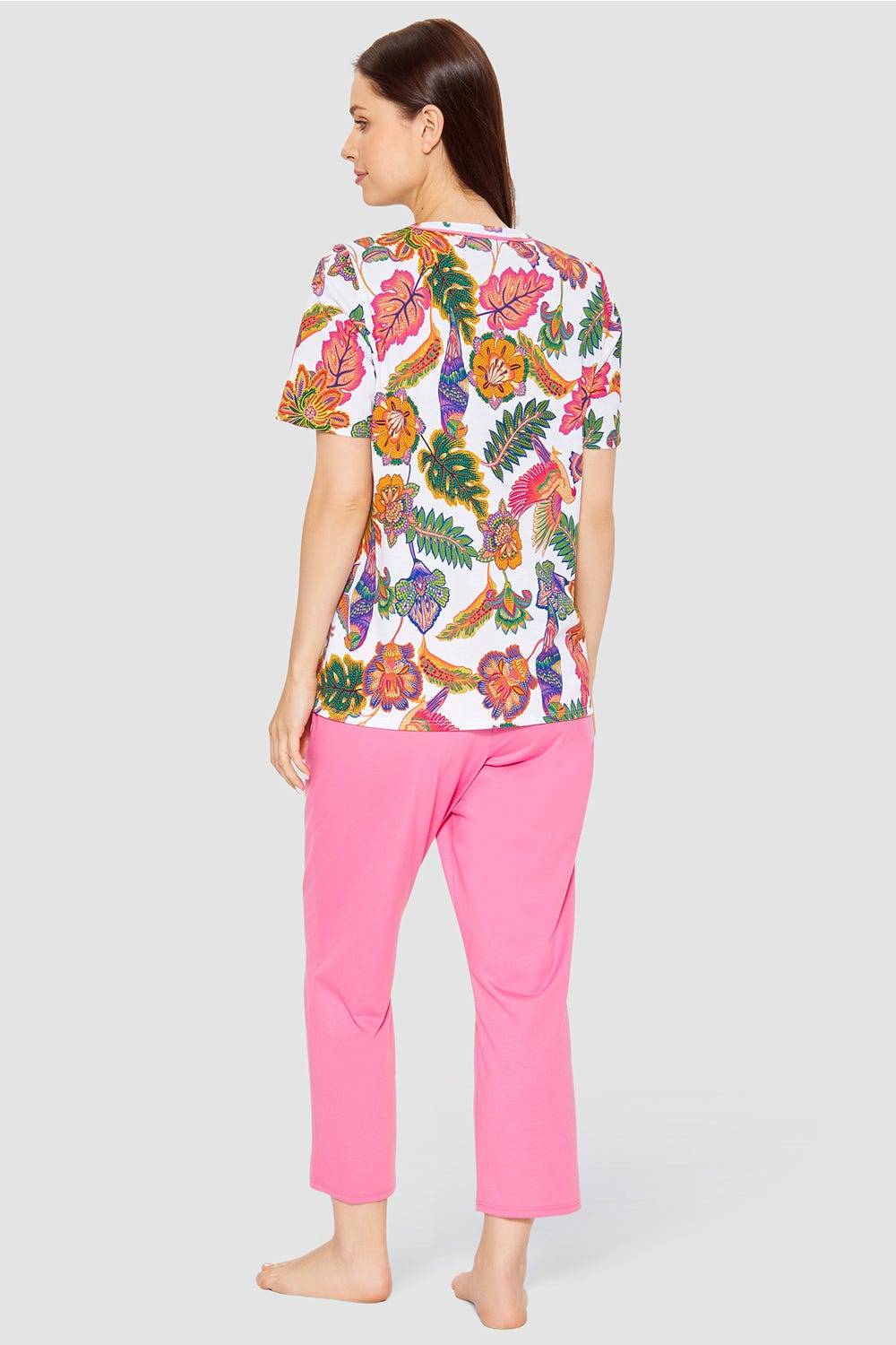 Rösch Pyjama mit Blumenprint exotisch Baumwolle/Modal Auslauf