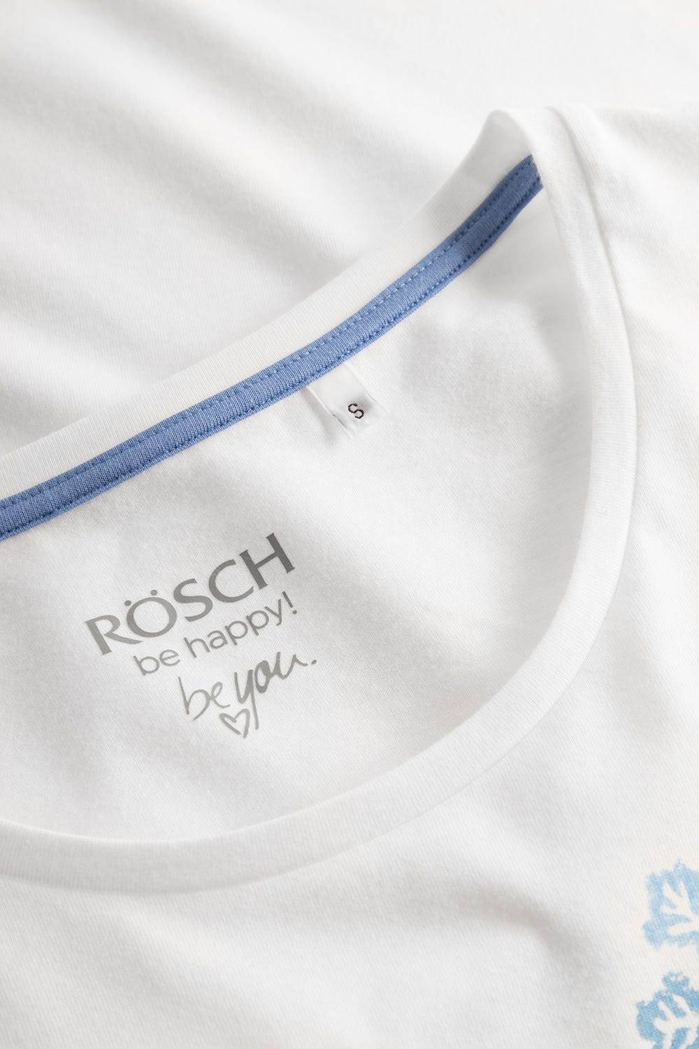 Rösch Shirt mit Schneeflocken Weiß Blau 100% Baumwolle Günstiger Verkauf