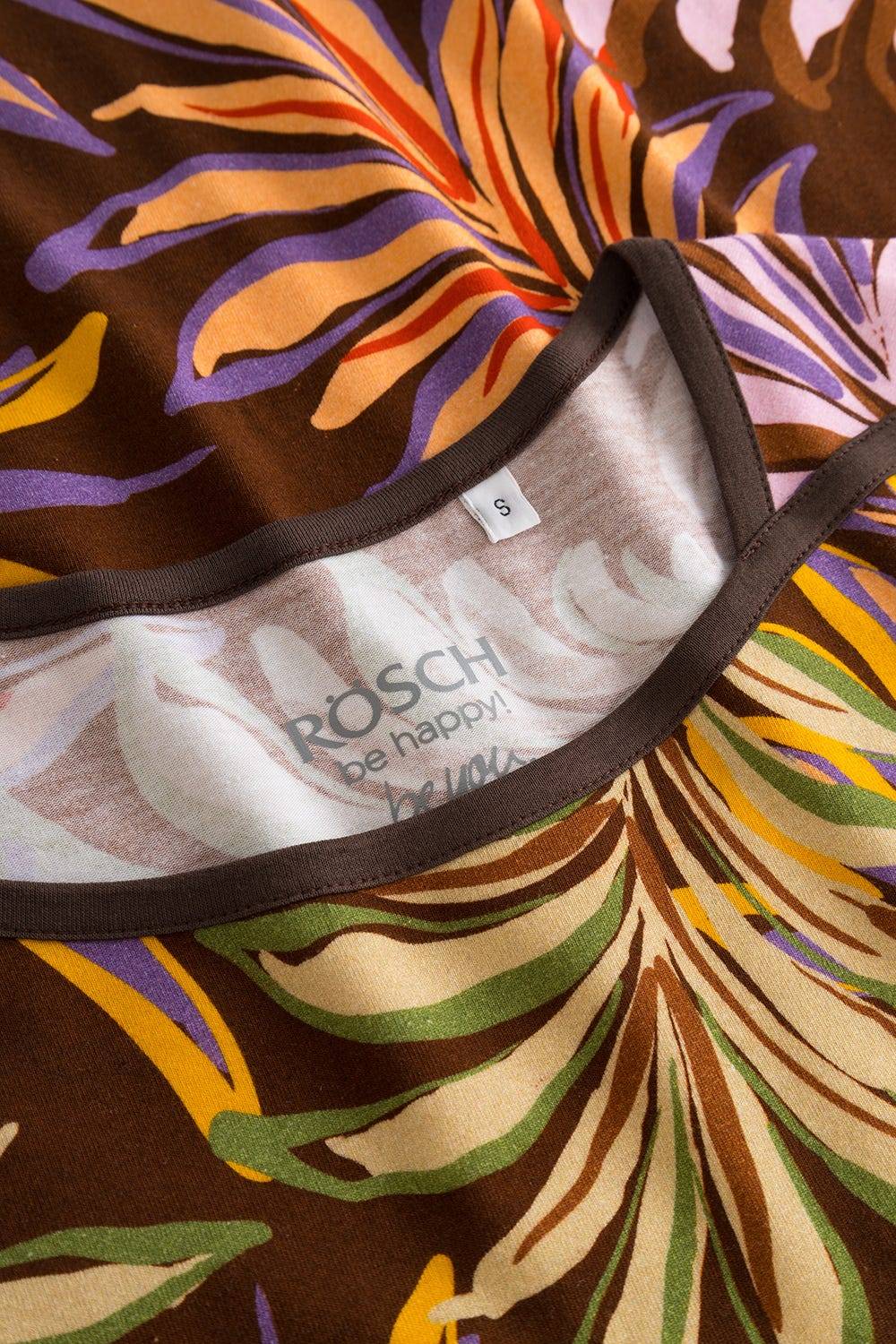 Rösch Shirt im bunten Blätterdruck Braun Baumwolle/Elasthan Kostenloser Versand